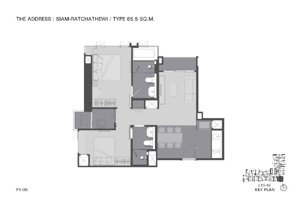 For SaleCondoRatchathewi,Phayathai : ⚜️ 2 bedrooms in the center of the city itself is good. Renting is easy. The price is ready to talk. The Address Siam-Ratchathewi ⚜️