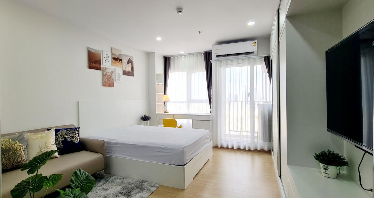 For RentCondoRamkhamhaeng, Hua Mak : Rent a beautiful decorative room, full view, beautiful location, near the Orange Line / Rajamangala Stadium / Ramkhamhaeng University and Samitivej Hospital