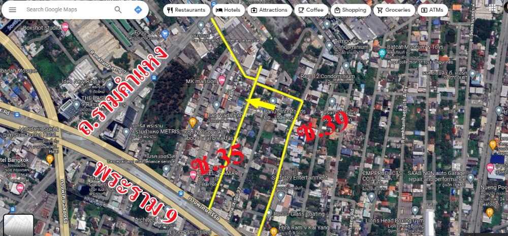 For SaleLandRama9, Petchburi, RCA : Land for sale in Rama 9, suitable for building a house in the city 100 sq.w., creating an apartment for rent NS O9742oo4oo