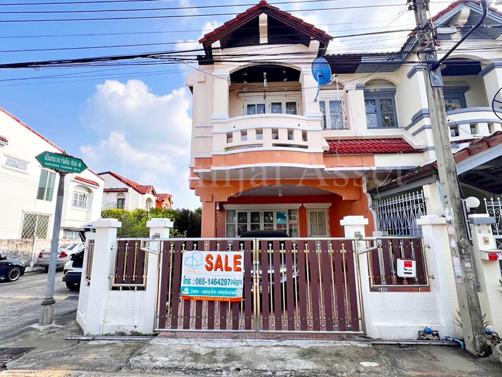 For SaleTownhouseNonthaburi, Bang Yai, Bangbuathong : 2 -story townhouse, Nanthana Garden 1 Village (Petchlada) Tha It, Nonthaburi, after the cheap selling corner