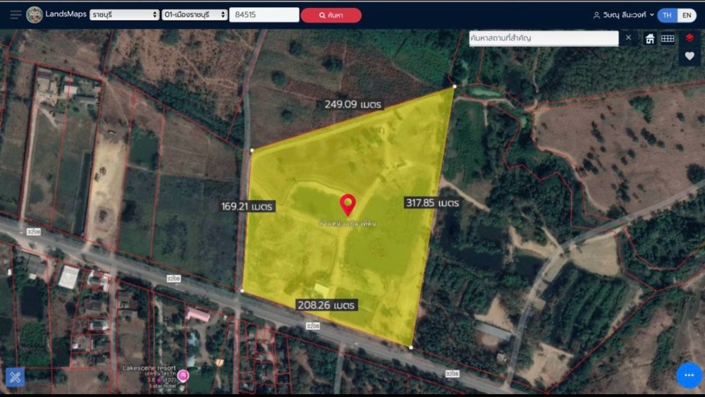 For SaleLandRatchaburi : Land for sale, beautiful, wide page, next to the road 3208, near the Huai Mai Teng Gun, Ratchaburi, suitable for reimbursement, shops, restaurants