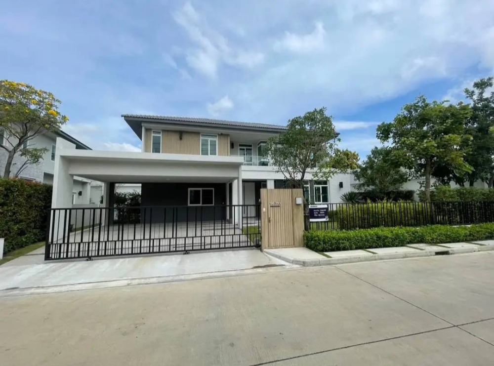 For SaleHouseRama5, Ratchapruek, Bangkruai : 2 -story detached house for sale at Manthana Westgate 4 bedrooms, full furniture, with a private corner balcony. Near Central Westgate