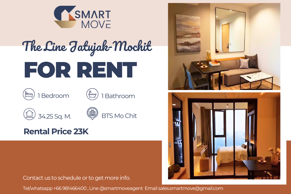 For RentCondoSapankwai,Jatujak : 💥FOR RENT !! 💥Code C20240300954..........The Line Jatujak-Mochit, 1 bedroom, 1 bathroom, high floor 10+, furnished, ready to move in📢📢