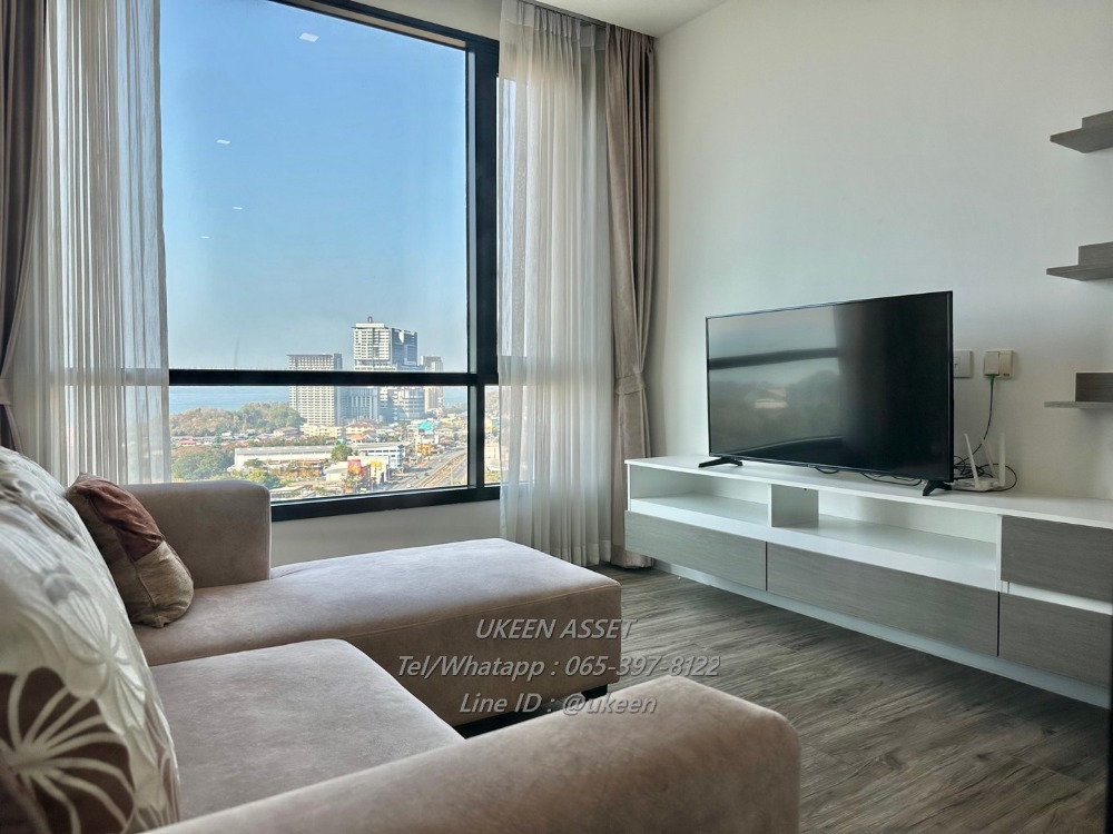 For RentCondoSriracha Laem Chabang Ban Bueng : Free WiFi Promotion, only a few units left, KnightsBridge the Ocean Sriracha for rent, 2 bedrooms, 2 bathrooms