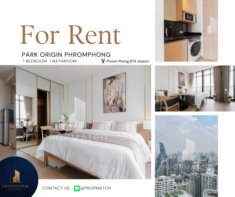 For RentCondoSukhumvit, Asoke, Thonglor : ✨Flash Deal✨Park Origin Phromphong (Studio 1bath 27 SQM.) Completely decorated !! Only 24,000 baht per month Tel.0981315848 @Propmatch