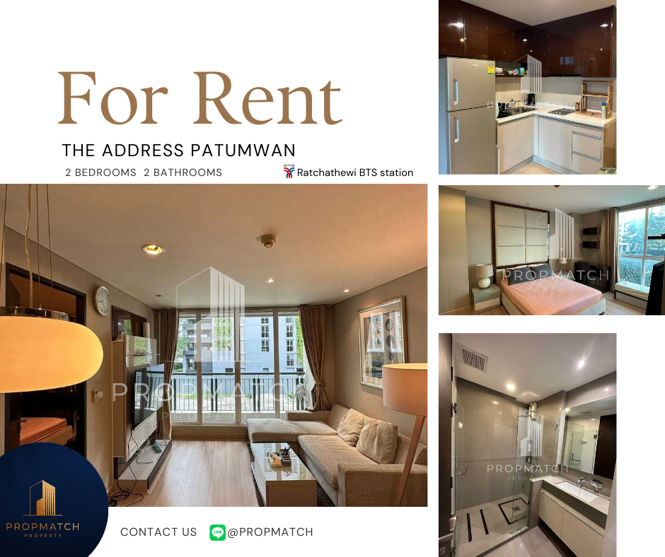 For RentCondoRatchathewi,Phayathai : ✨flash deal✨ The Address Pathumwan (2Bed 2Bath 69 SQM.) Completely decorated !! Only 35,000 baht per month Tel.0981315848 @propmatch