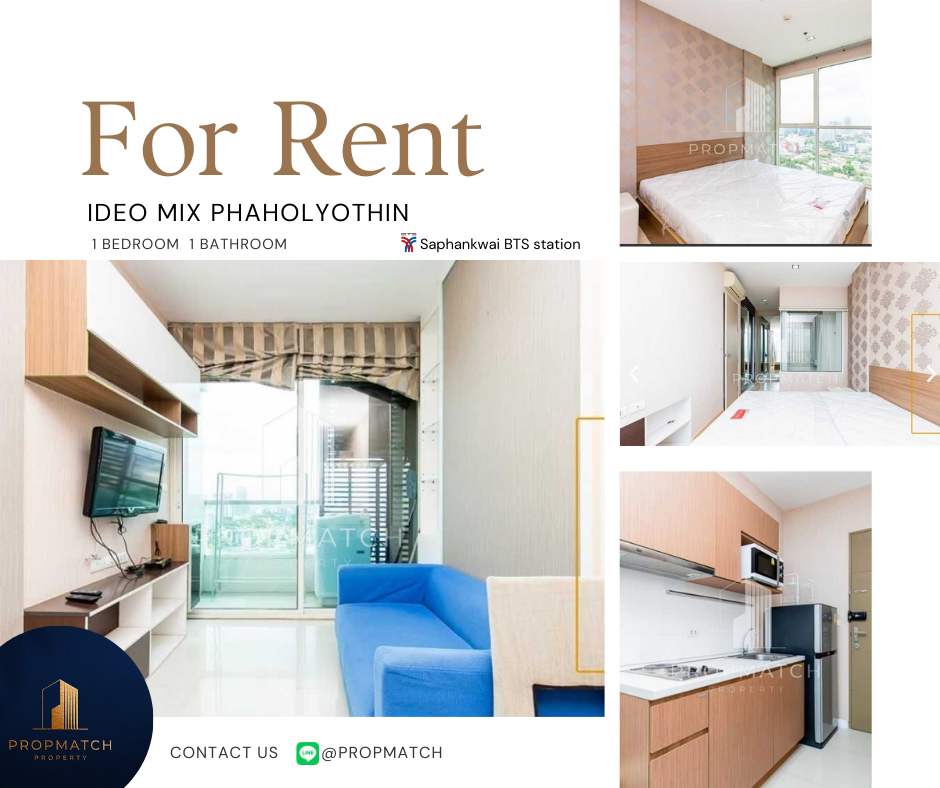 For RentCondoSapankwai,Jatujak : ✨flash deal✨ideo Mix PHALYOTHIN (1Bed 1Bath 38 SQM.) Completely decorated !! Only 18,000 baht per month Tel.0981315848 @propmatch