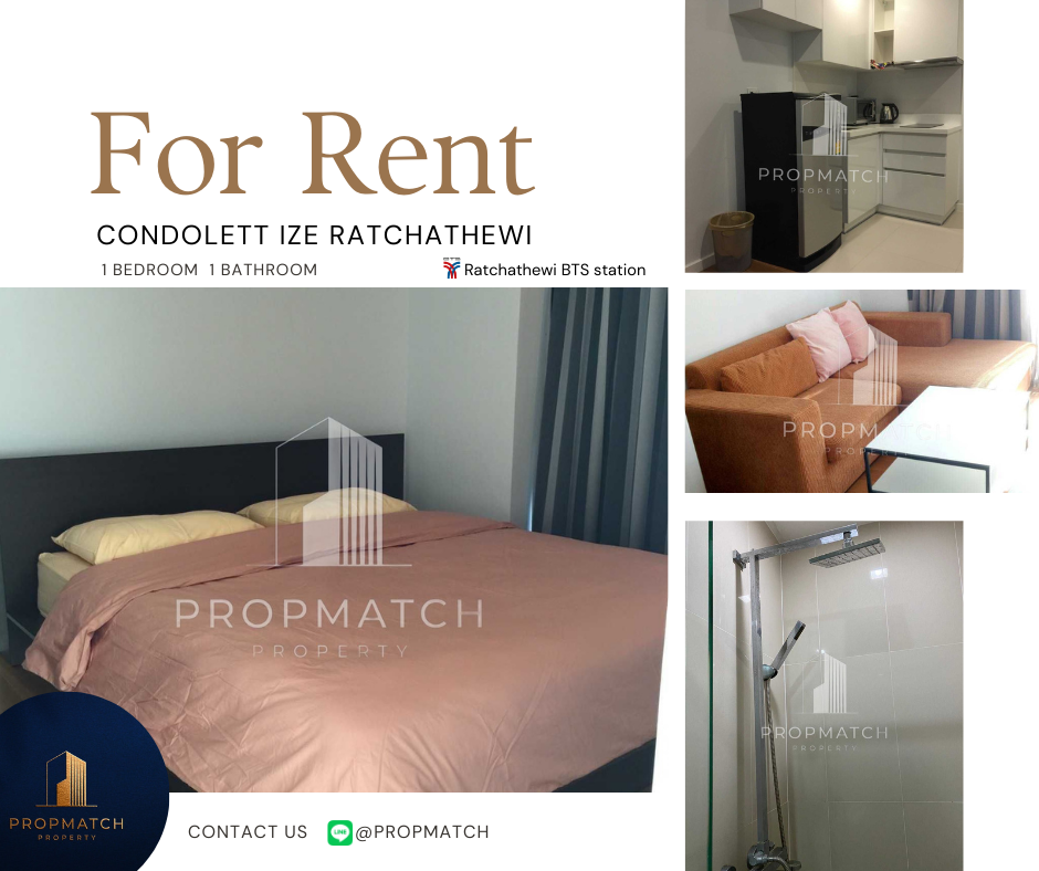 For RentCondoRatchathewi,Phayathai : ✨Flash Deal✨Condolette Ize Ratchathewi (1Bed 1Bath 31 SQM.) Completely decorated !! Only 17,000 baht per month Tel.0981315848 @Propmatch