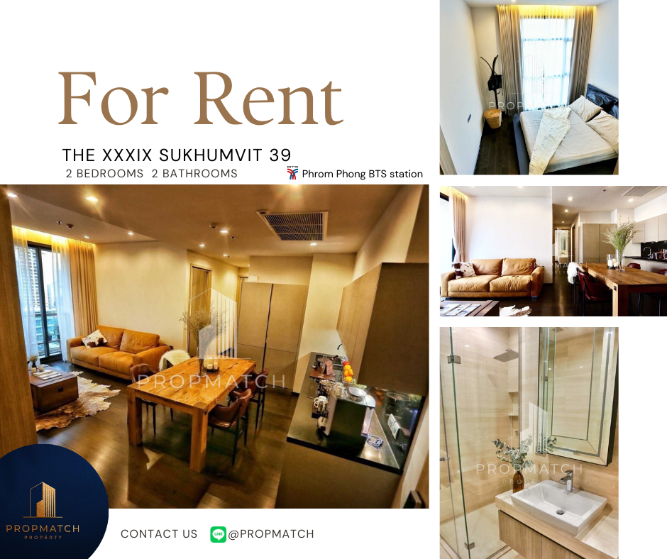 For RentCondoSukhumvit, Asoke, Thonglor : ✨Flash Deal✨The XXXIX by Sansiri (2BED 2BATH 86 SQM.) Completely decorated !! Only 80,000 baht per month Tel.0981315848 @Propmatch