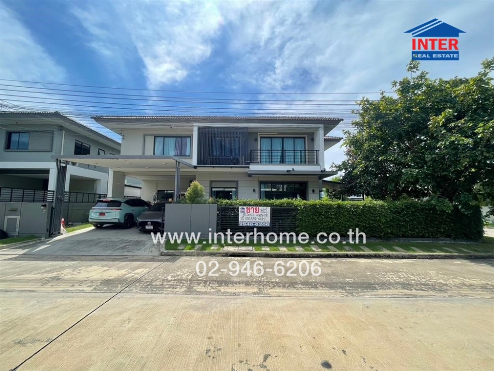 For SaleHouseLadkrabang, Suwannaphum Airport : 2 storey detached house, 81.5 sq.w., Kasai Village Ramkhamhaeng-Ring 2 Romklao Housing Soi Romklao Road, Srinakarin-Romklao Road, Lat Krabang District, Bangkok