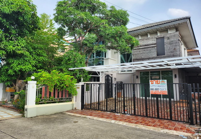 For SaleHousePathum Thani,Rangsit, Thammasat : House for sale Pruksa Village, Village 9, Khlong 3, area 64.50 sq.w., behind the 2nd floor, 4 bedrooms, 3 water