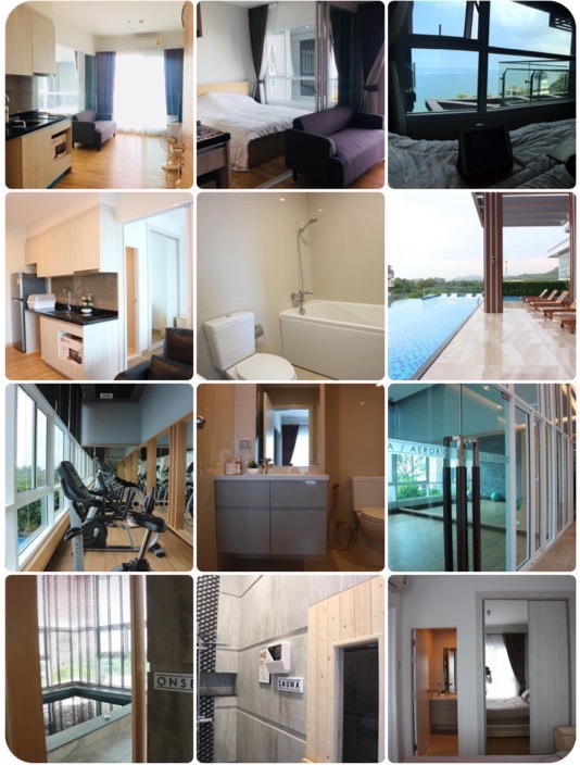 For RentCondoSriracha Laem Chabang Ban Bueng : For rent, best rate, The Zea Sriracha condo, size 35 sq m., new room, with bathtub, beautifully decorated, fully furnished, ready to move in