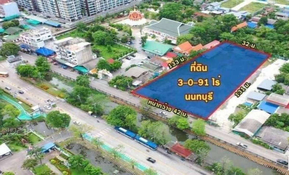 For SaleLandChaengwatana, Muangthong : Land for sale, opposite the Ministry of Public Health, near Ngamwongwan Expressway, only 800 meters away.