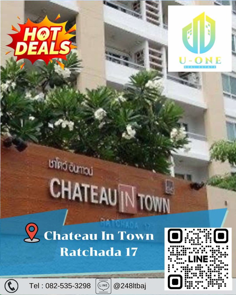 For SaleCondoRatchadapisek, Huaikwang, Suttisan : 📍🔥For sale: Condo Chateau in town Ratchada 17 (Chateau in town Ratchada 17)