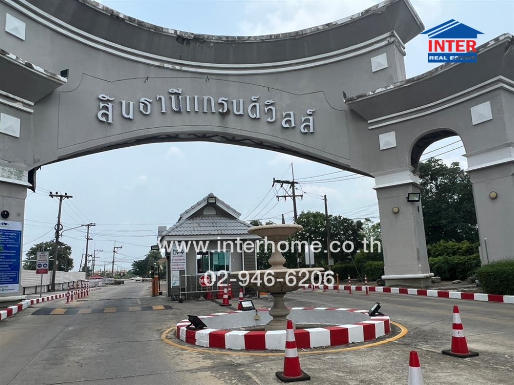 For SaleHousePathum Thani,Rangsit, Thammasat : 2-storey detached house, 63.2 sq.w., Sinthanee Grand Ville Village, Khlong 5, Rangsit-Nakhon Nayok Road, Kanchanaphisek Road, Lam Luk Ka Expressway, Thanyaburi, Pathum Thani