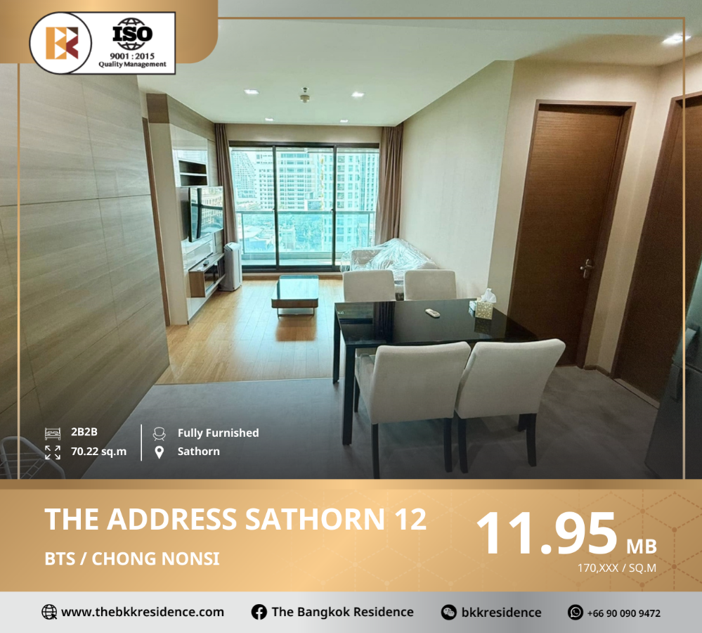 For SaleCondoSathorn, Narathiwat : The Address Sathorn 12, High-Rise Condo at Special Price, Near BTS Chong Nonsi