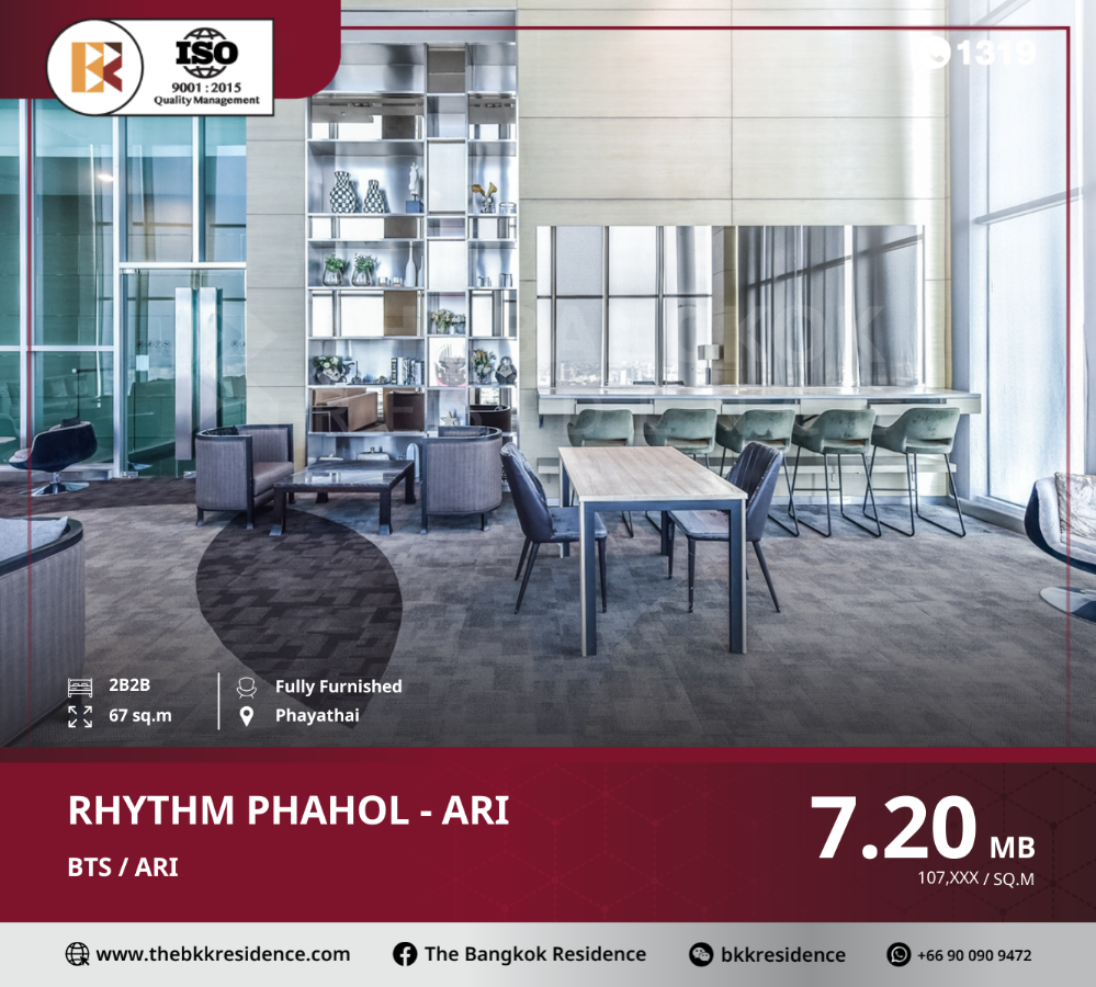 For SaleCondoSapankwai,Jatujak : Rhythm Phahol - Ari, Prime Location with Outstanding Facilities, Near BTS Ari