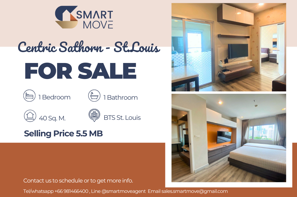 For SaleCondoSathorn, Narathiwat : 🔥FOR SALE !! 🔥Code C20231100315..........Centric Sathorn - St.Louis, 1 bedroom, 1 bathroom, East Facing, furnished, Special Deal!!📢📢