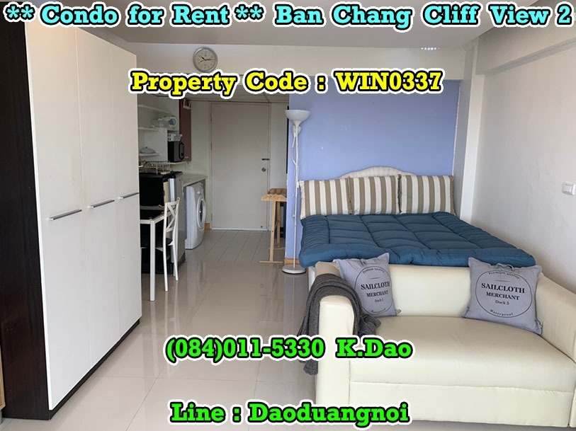 For RentCondoRayong : #Ban Chang Cliff View *** Condo for Rent *** Sea View