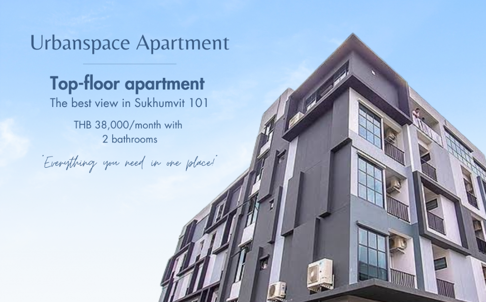 For RentSukhumvit, Asoke, Thonglor : ✨ For Rent: Luxurious 1-Bedroom Urbanspace Apartment on the Top Floor of a Brand-New Building in Sukhumvit 101 – Elevate Your Everyday Living