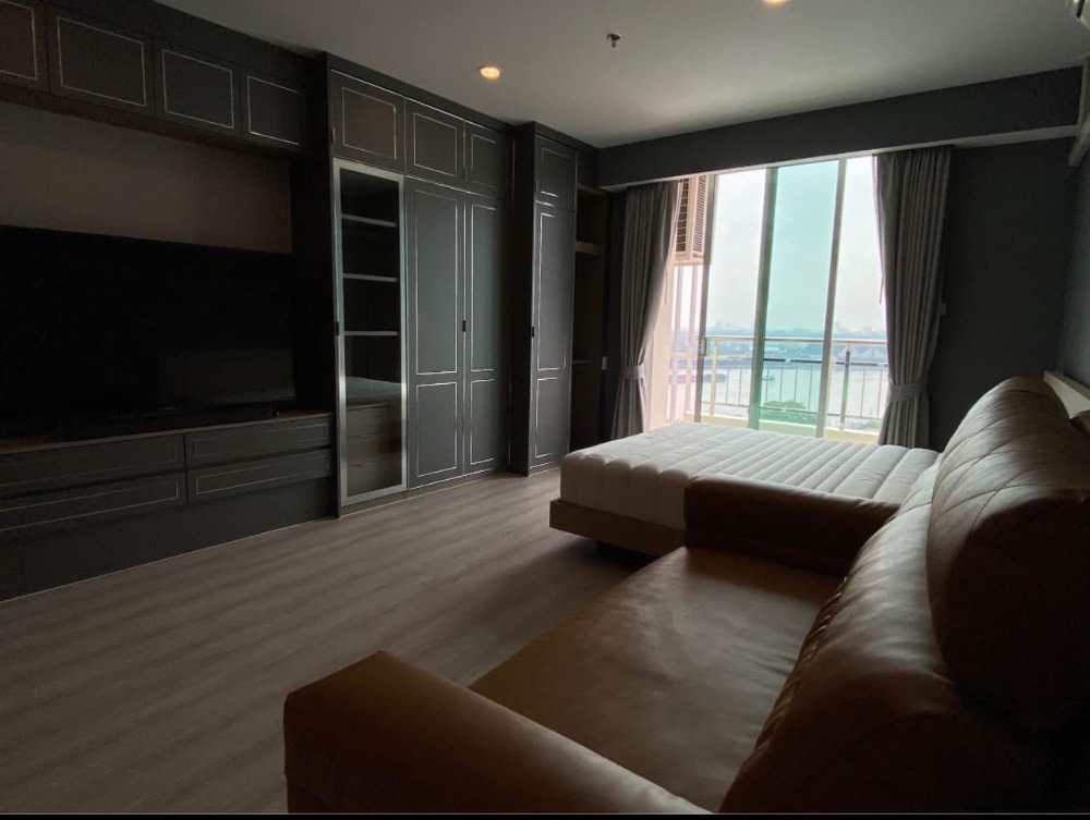 For SaleCondoRama3 (Riverside),Satupadit : 🌈📢FOR SALE>> Supalai Prima Riva>> 12th floor, south side, river view + Bang Krachao Park, size 42.48 sq m., 1 bedroom, built-in furniture #LV-MO1316