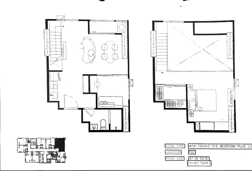 ขายดาวน์คอนโดพระราม 9 เพชรบุรีตัดใหม่ RCA : Rare Unit !!! Foreign Quota, Corner unit Loft Duplex 1bed Plus on 26th floor