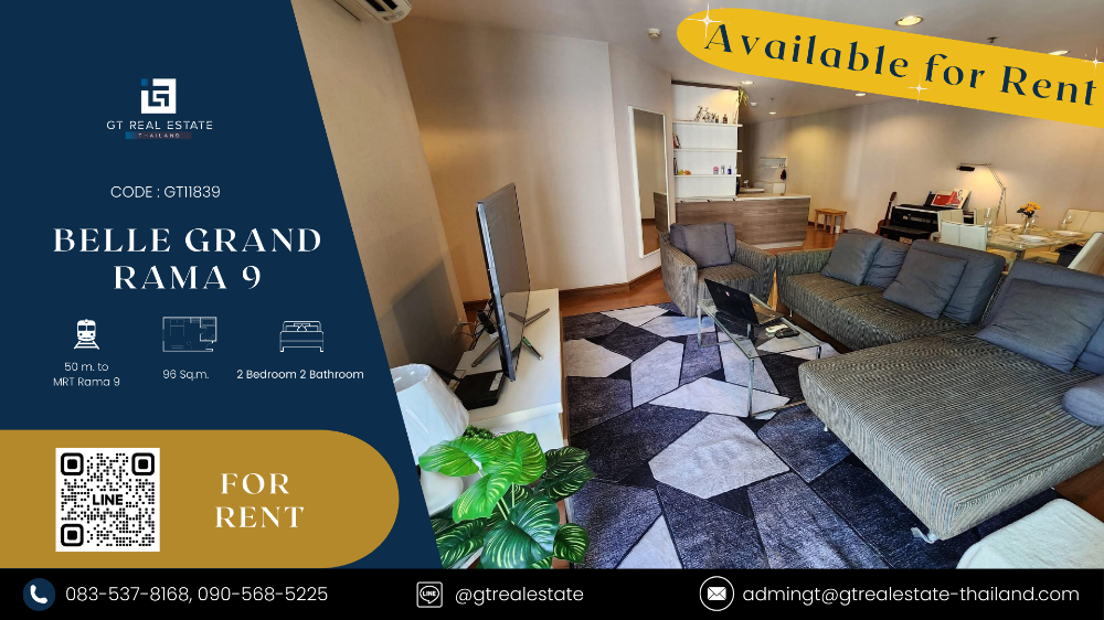 For RentCondoRama9, Petchburi, RCA : Belle Grand Rama 9 Condo, beautiful room, fully furnished, ready to rent