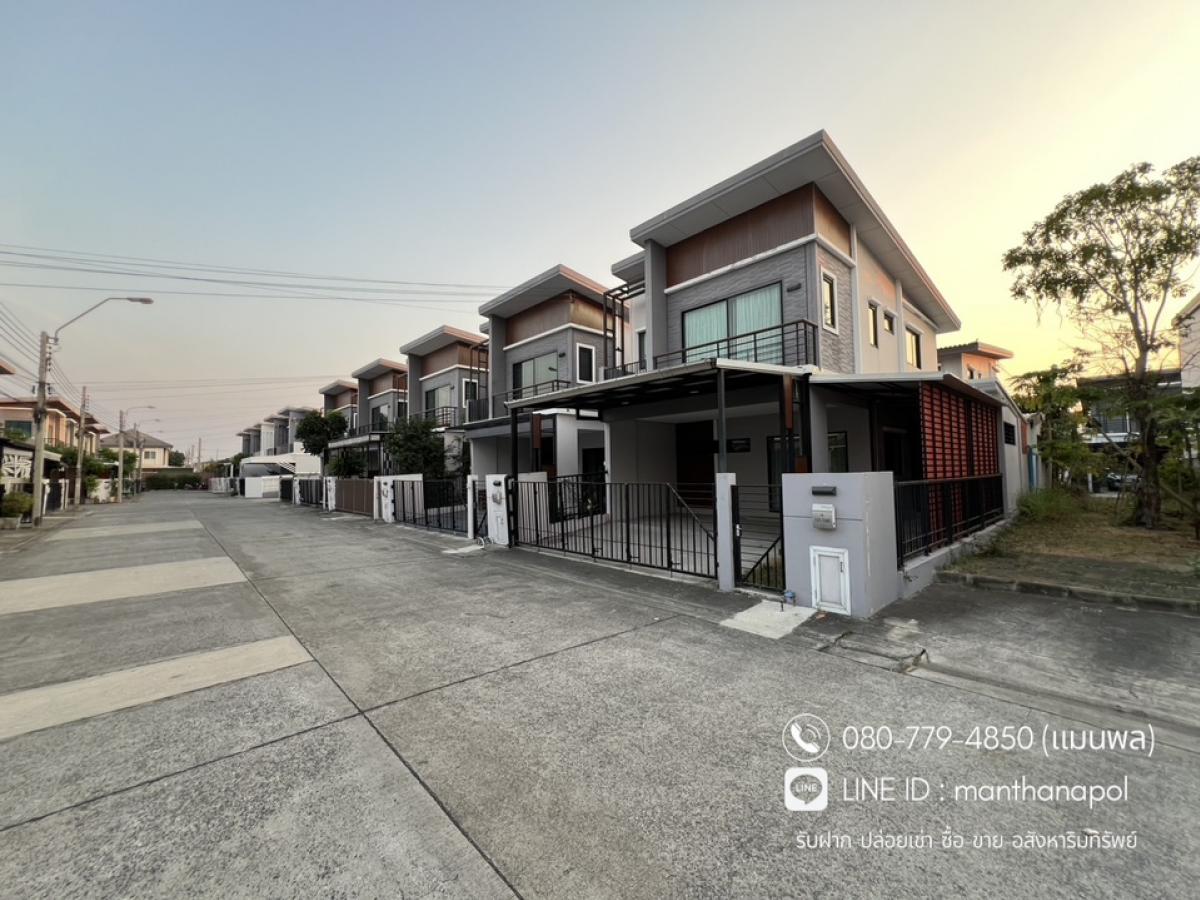 For RentHouseSamut Prakan,Samrong : Corner house, fully furnished ✨For rent, Natura Trend Srinakarin twin house, near Paolo Hospital, Samut Prakan