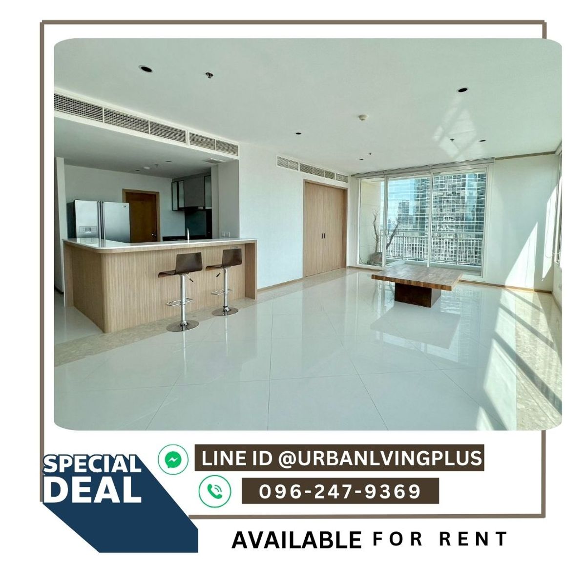 For RentCondoSathorn, Narathiwat : ( U20250313200 ) Tel/Line 096-2479369 / FOR RENT The Empire Place 3 bedroom 3 bathroom 1 maidroom 156.68 Sq.M.✨