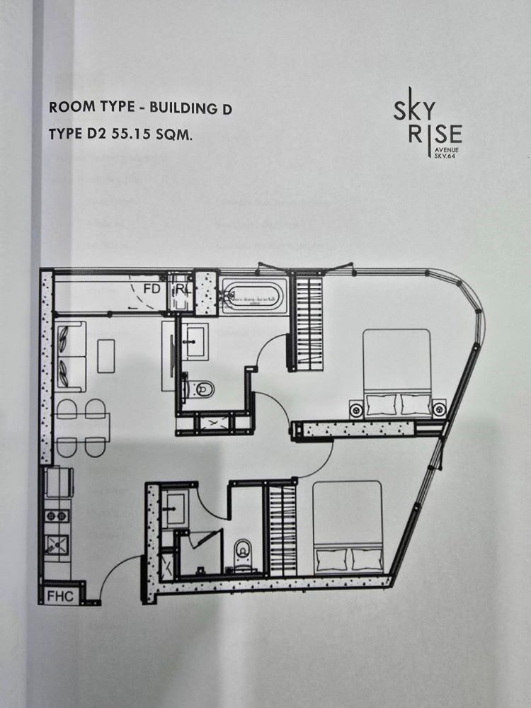 Sale DownCondoOnnut, Udomsuk : Selling a condo for sale in the corner of Sky Ryes Avenue, Sukhumvit 64, 18, good location, convenient transportation, near BTS Punnawithi.