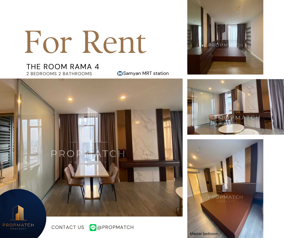 For RentCondoSiam Paragon ,Chulalongkorn,Samyan : ✨Super Luxury ✨ The Room Rama4 (2 BED 2 Bath 79 sqm.) Price 55,000 Baht Tel.0981315848 @PropMatch