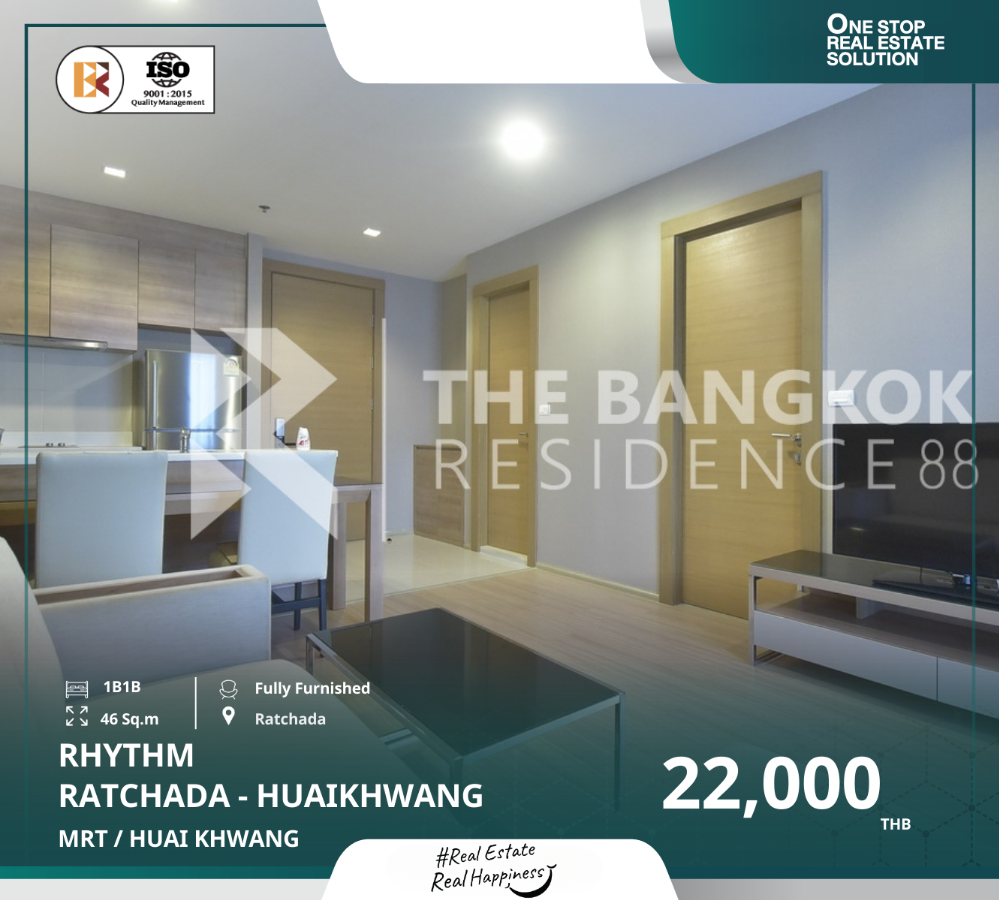 For RentCondoRatchadapisek, Huaikwang, Suttisan : rhythm ratchada-huaikhwang, fully furnished, near mrt huai khwang