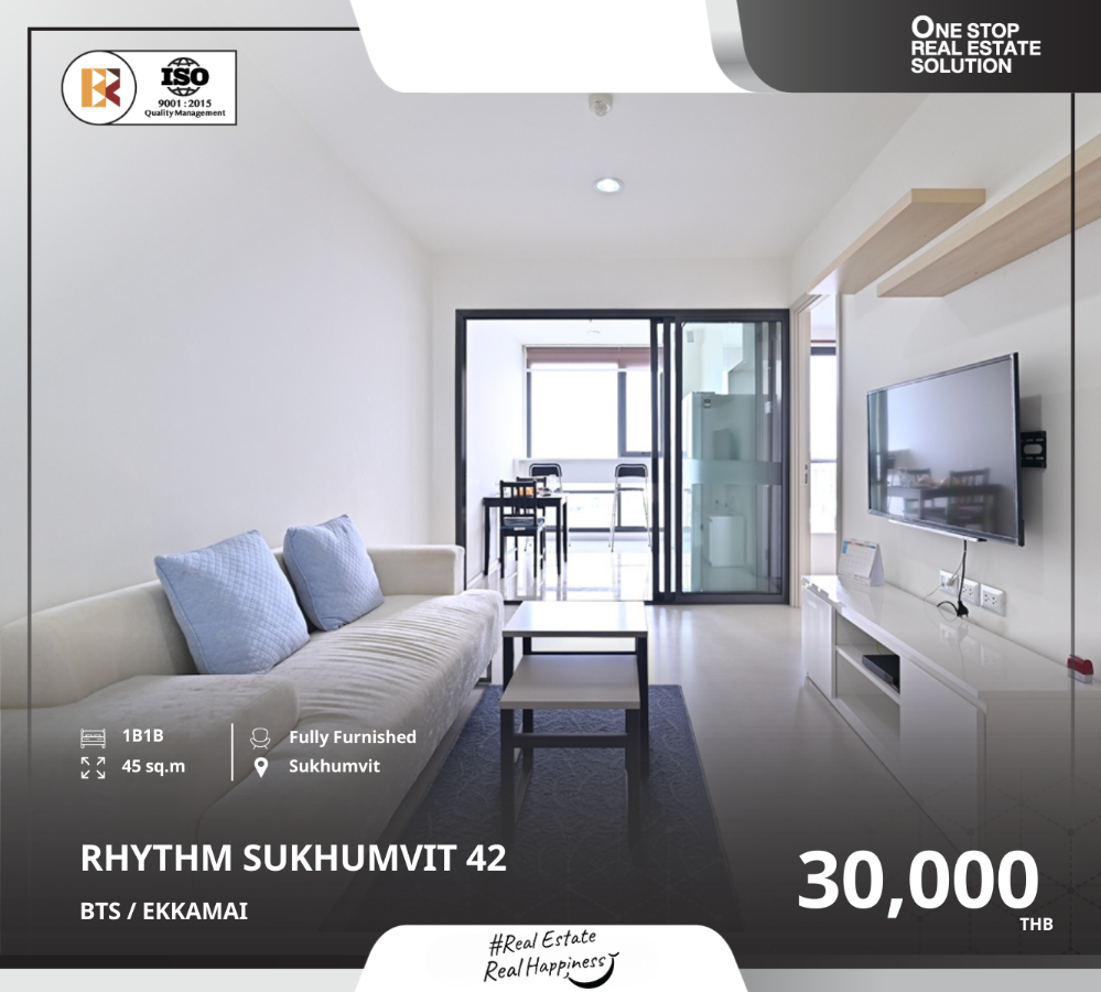 ให้เช่าคอนโดสุขุมวิท อโศก ทองหล่อ : RHYTHM Sukhumvit 42 ห้องพร้อมอยู่ ใกล้ BTS เอกมัย