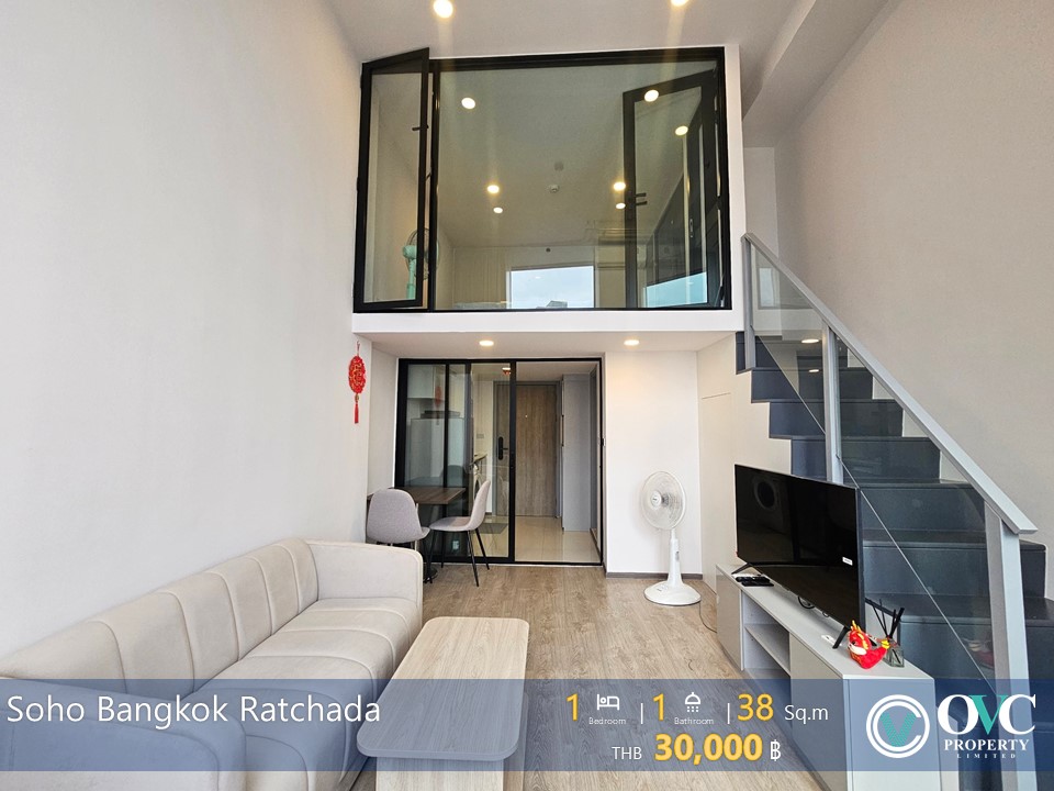 For RentCondoRatchadapisek, Huaikwang, Suttisan : Ready for rent @Soho Bangkok Ratchada