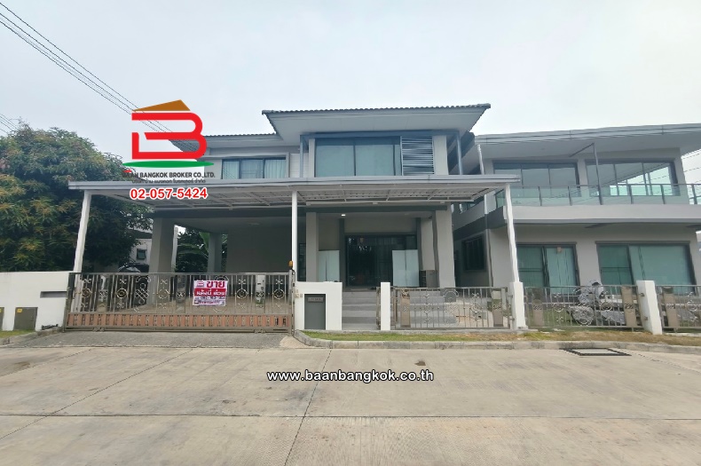 For SaleHousePathum Thani,Rangsit, Thammasat : Detached house, Saran Siri Tiwanon Project-Chaeng Watthana, area 87 sq.w., Tiwanon Road, Pathum Thani