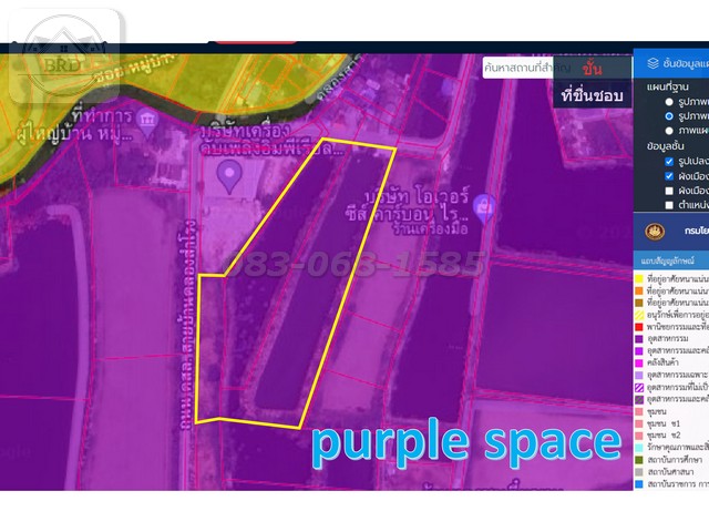 For SaleLandSamut Prakan,Samrong : Selling purple land to build a Bangna Trad factory (area 16 -2- 50 rai, selling for 7 million per rai, totaling 112,000,000 million baht)   Bang Sao Thong District, Samut Prakan Province