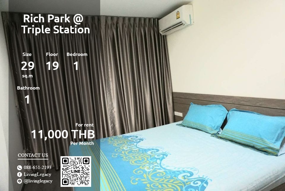 For RentCondoPattanakan, Srinakarin : SIICPK Condo for Rich Park @ Triple Station 29 sq.m., Floor 19 Line ID: @livingLegacy