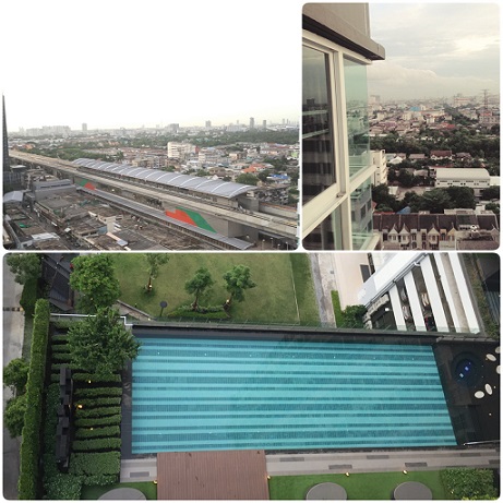 For RentCondoBang Sue, Wong Sawang, Tao Pun : Rent The Parkland, Wongsawang 30 sq.w. 1 bedroom, corner room, window, 2 sides, high floor, swimming pool view