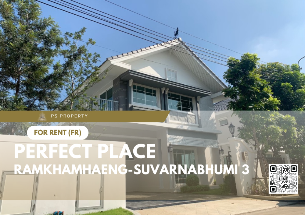 For RentHouseMin Buri, Romklao : Single house for rent ✨ Perfect Place Ramkhamhaeng-Suvarnabhumi 3 ✨ 3 bedrooms, 3 bathrooms, near the Orange Line.