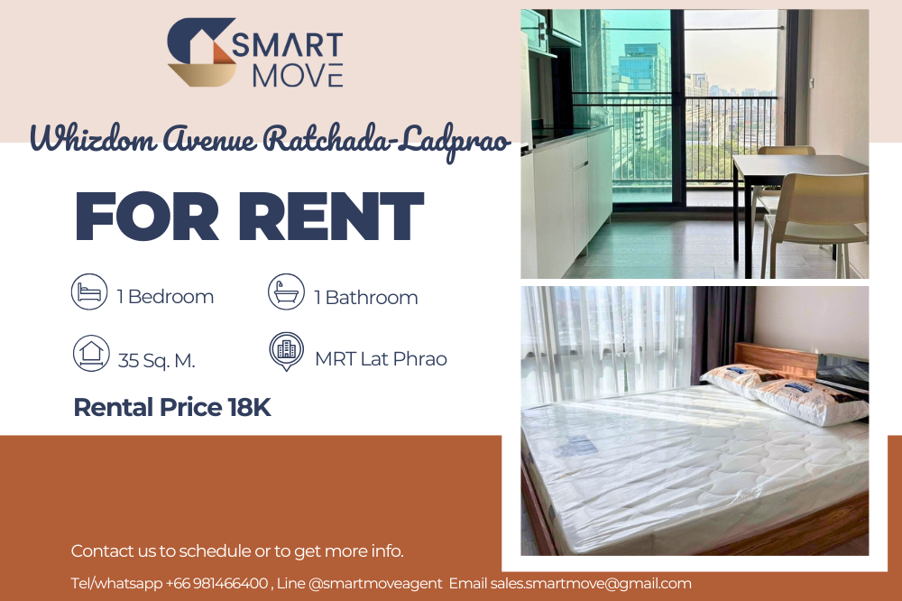 For RentCondoLadprao, Central Ladprao : 🔥FOR RENT !! 🔥Code C20250200038..........Whizdom Avenue Ratchada - Ladprao, 1 bedroom, 1 bathroom, high floor, furnished, ready to move in📣📣