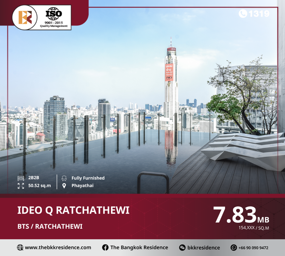 For SaleCondoRatchathewi,Phayathai : Ideo Q Ratchathewi - Prime Location Near BTS Ratchathewi