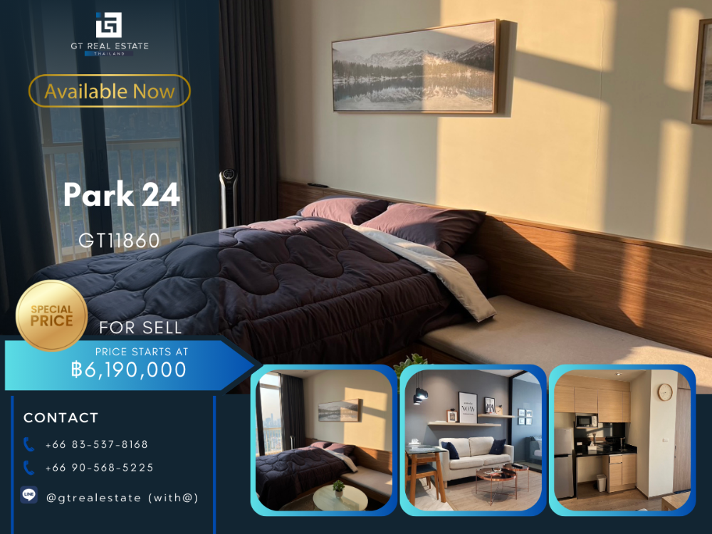 For SaleCondoSukhumvit, Asoke, Thonglor : 24 Park Condo, beautiful room, complete furniture, ready to sell