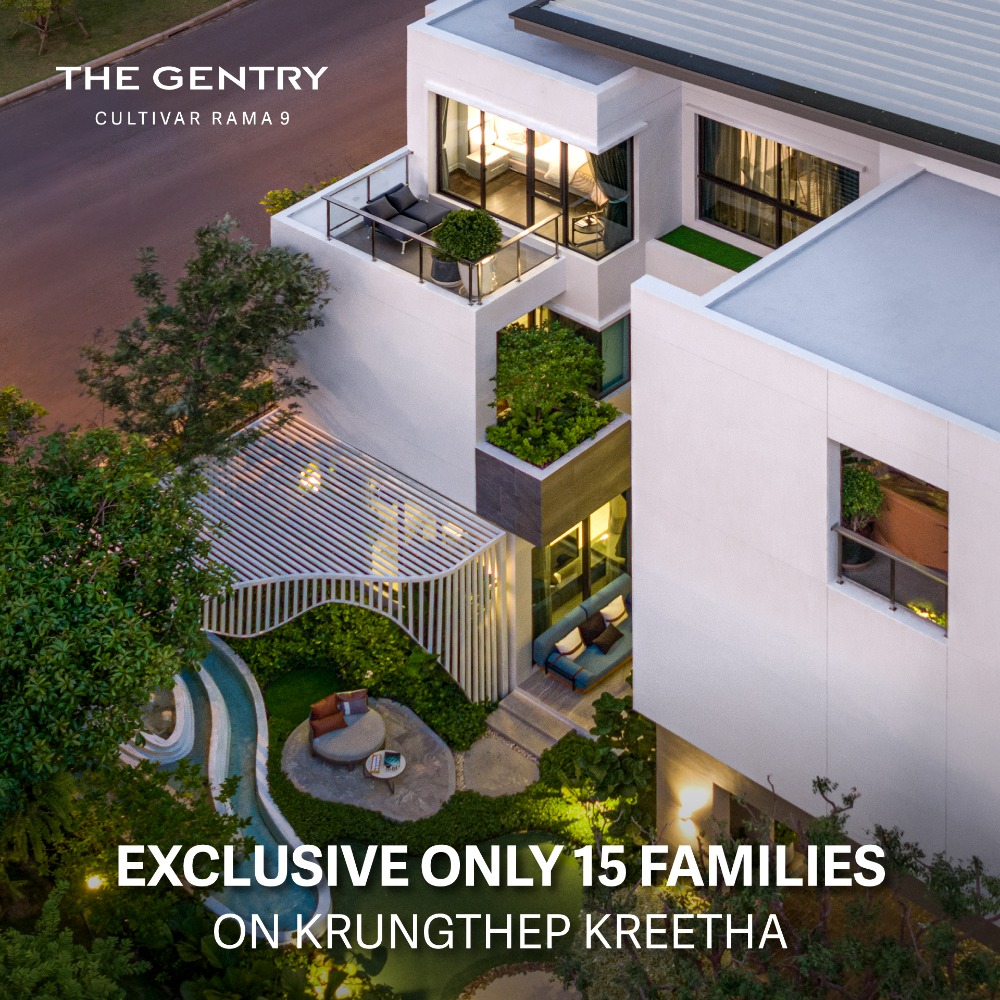 For SaleHousePattanakan, Srinakarin : Sell ​​The Gentry Cultivar Rama 9 - 3 -story luxury house with a private pool next to the expressway near the airport, just 5 minutes. Special atmosphere for superior life.