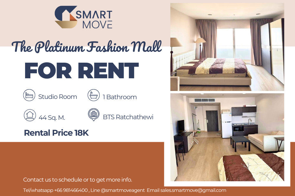 For RentCondoRatchathewi,Phayathai : ⚡️FOR RENT !!⚡️Code C20250200056..........The Platinum Fashion Mall, Studio room, 1 bathroom, high floor 16+, furnished, ready to move in📣📣