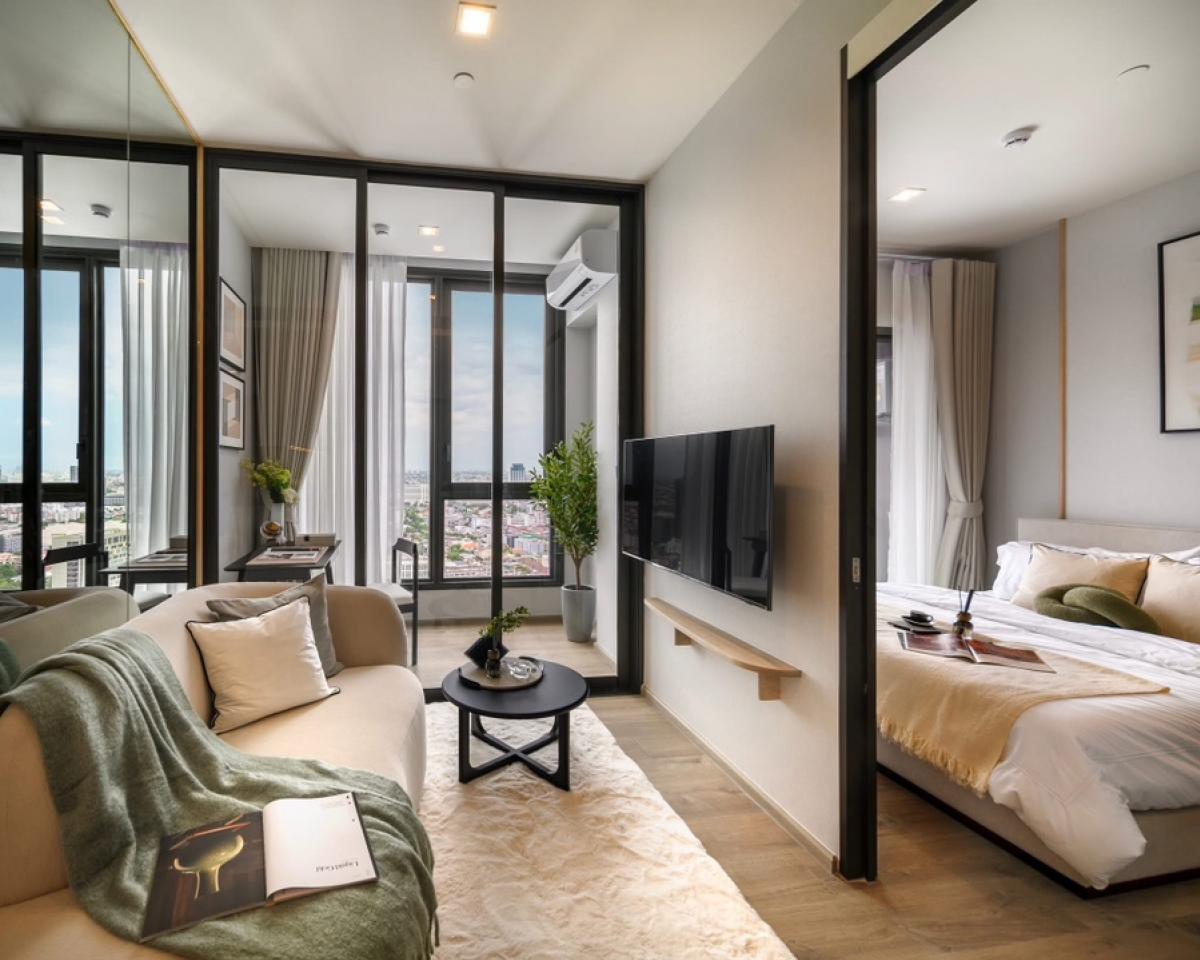 For RentCondoLadprao, Central Ladprao : The Crest Park Residences Luxurious Condo in the heart of the city Beautiful, complete, ready to stay (1 bedroom, 1 bathroom, size 35 sqm.) ▫️ next to BTS five Lat Phrao Intersection