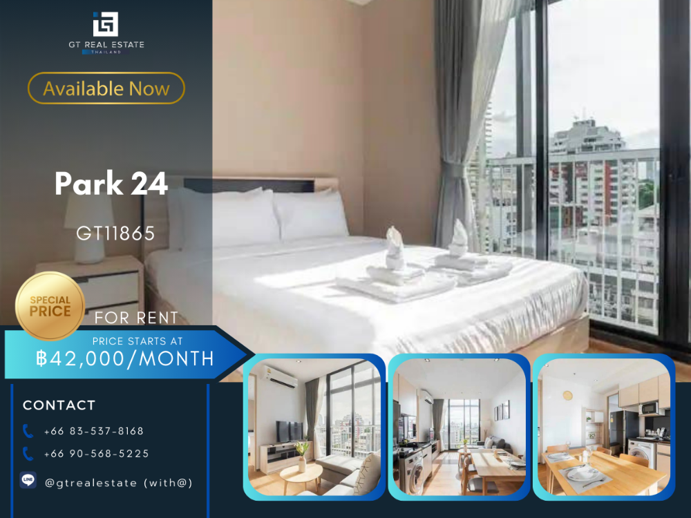 For RentCondoSukhumvit, Asoke, Thonglor : Park 24 rooms, beautiful furniture Ready to rent