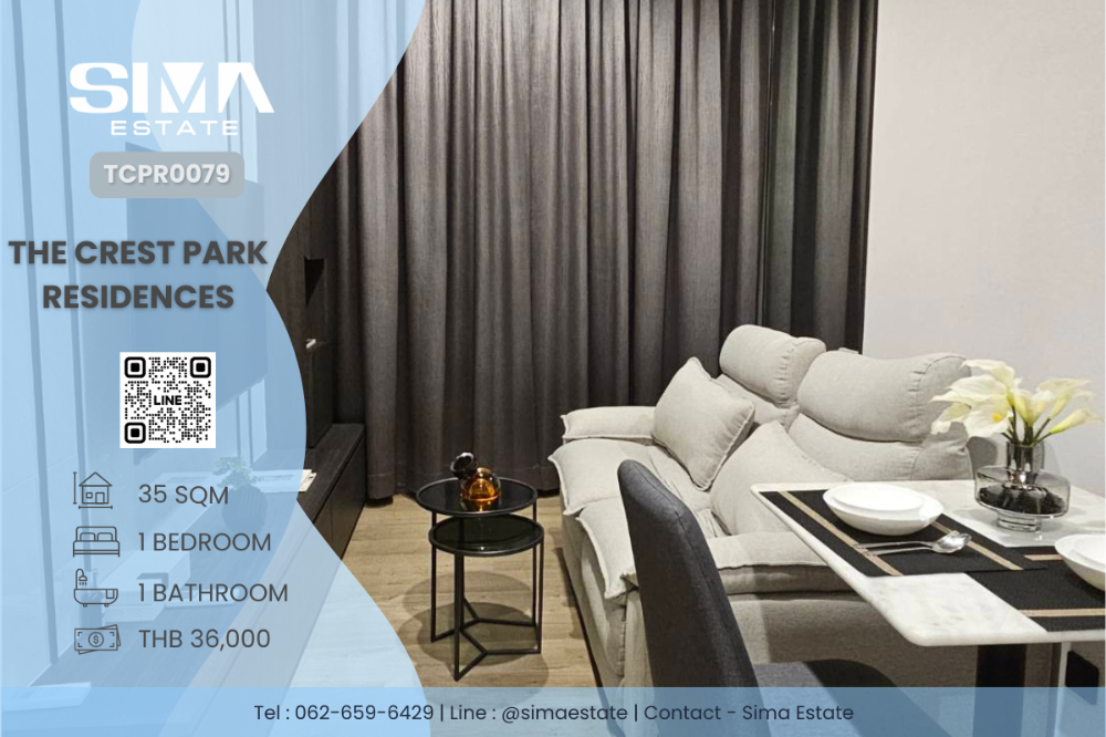 For RentCondoLadprao, Central Ladprao : Rent ☁️The Crest Park Residences☁️ The most luxurious condo in Ladprao area Good decoration Ready to move in ☀️