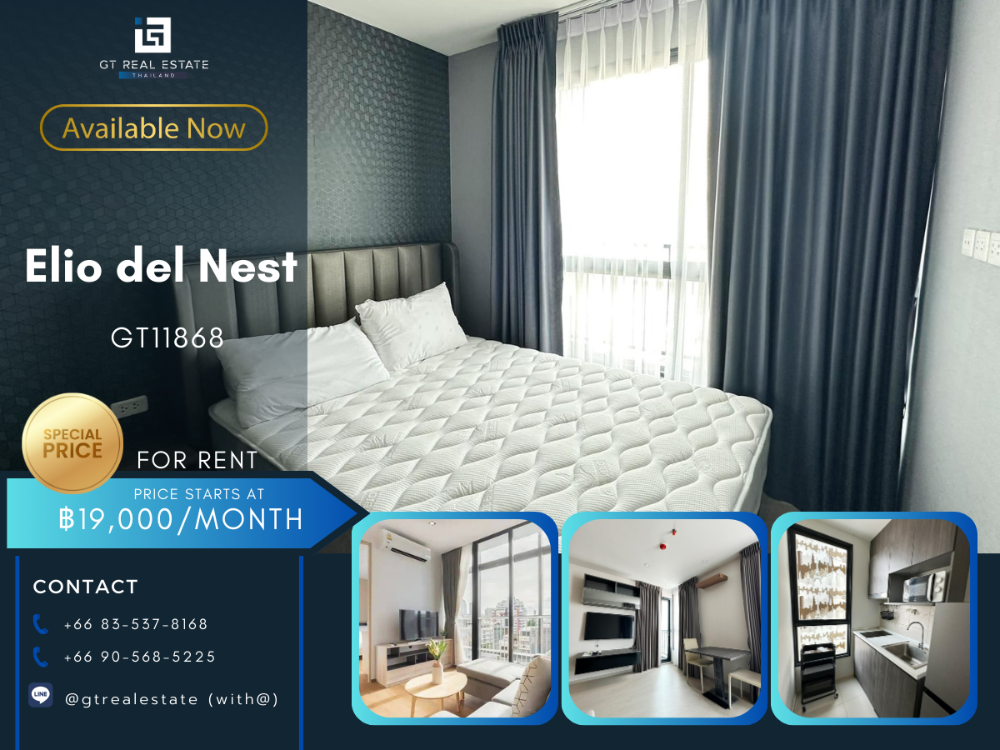 For RentCondoOnnut, Udomsuk : Elio Del Nest Condo, beautiful room, complete furniture Ready to rent