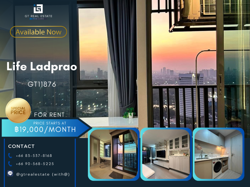 For RentCondoLadprao, Central Ladprao : LIFE LADPRAO Condo, beautiful room, complete furniture Ready to rent