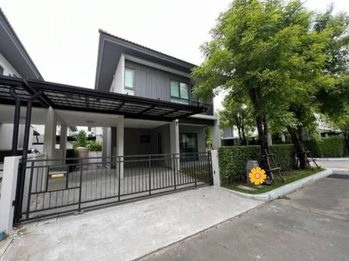 For RentHouseLadkrabang, Suwannaphum Airport : Sell/rent a single house behind 3 bedrooms, 2 bathrooms with furniture And electrical appliances Ban Klang Mueang Di, Rama 9 - Onnut Project, only 34,000 baht / month #Near Airportlink, Ban Thap Chang